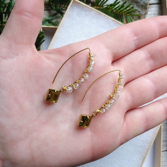 🛑SOLD🛑Natural Green Amethyst & Vintage Crystal - Picture 9 of 9